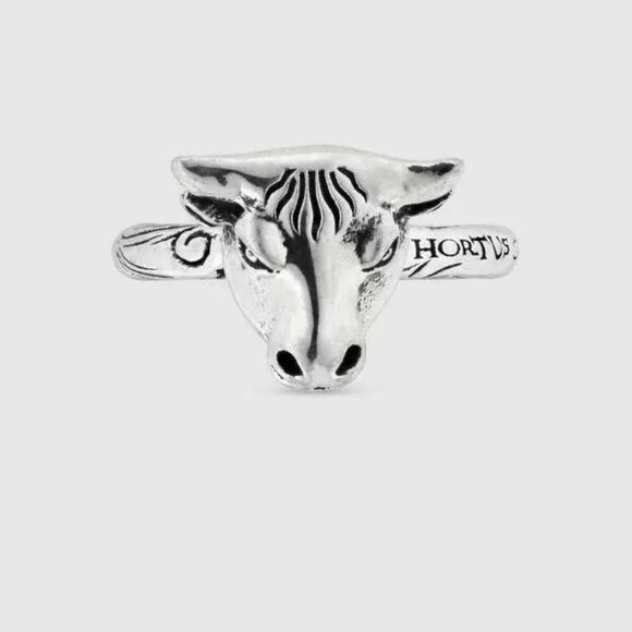 Gucci Anger Forest 925 Silver Bull Ring 6 - Picture 1 of 10
